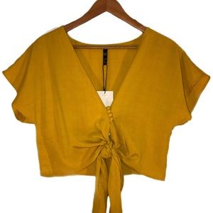 ZARA Tie Front Crop Top💛